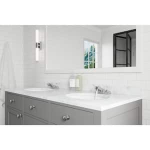 Pfirst Series 4 in. Centerset Double Handle Bathroom Faucet Combo Kit with Acrylic Knobs in Polished Chrome