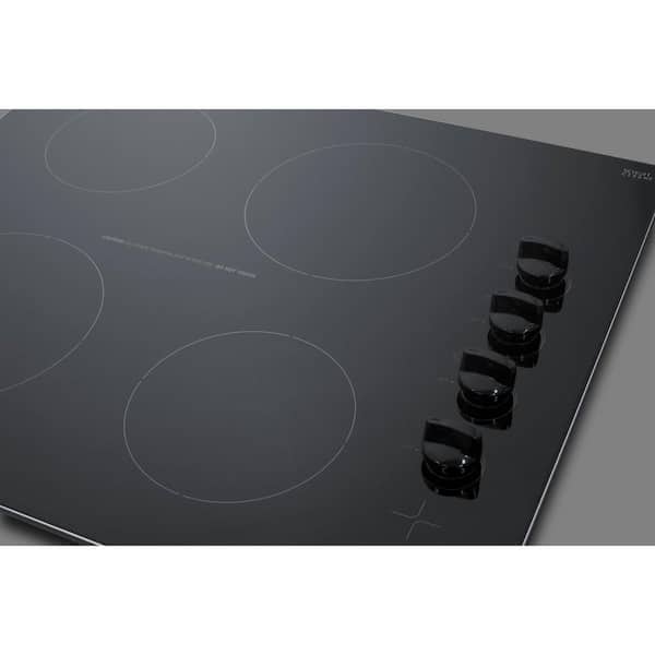 Summit CR4SS24 24 Inch Electric Cooktop with 4-Coil Elements, Stainless  Steel Surface, 1800W Rear Elements, 1200W Front Elements, Push-To-Turn  Knobs, Chrome Drip Bowls, Indicator Lights, and ADA Compliant