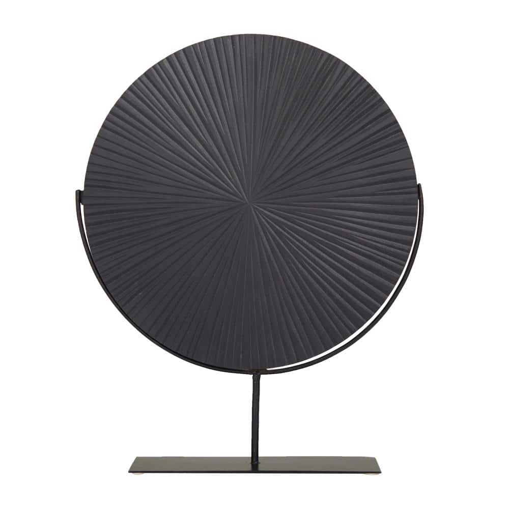 Contemporary Dark Metal Round Tabletop Sculpture