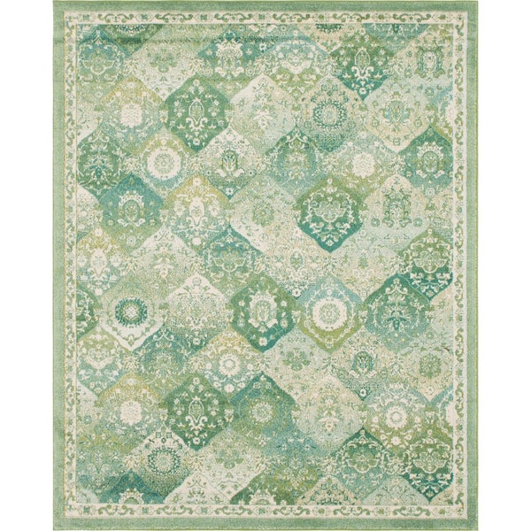 Unique Loom Penrose Blake Green 8 ft. x 10 ft. Area Rug