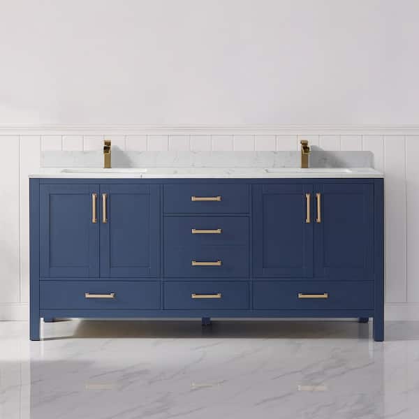 ROSWELL Shannon 72 in. Bath Vanity in Royal Blue with Composite Vanity Top  in White with White Basin 885072-RB-WS-NM - The Home Depot