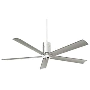 Clean 60 in. Integrated LED Indoor Polished Nickel Ceiling Fan with Light with Remote Control