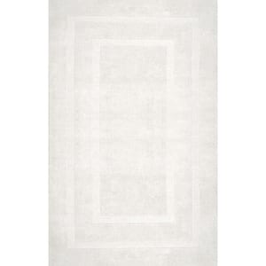 Zamora Solid Ivory 5 ft. x 8 ft. Area Rug