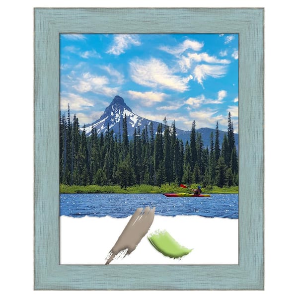 Amanti Art Sky Blue Rustic Wood Picture Frame Opening Size 11 x 14 in.