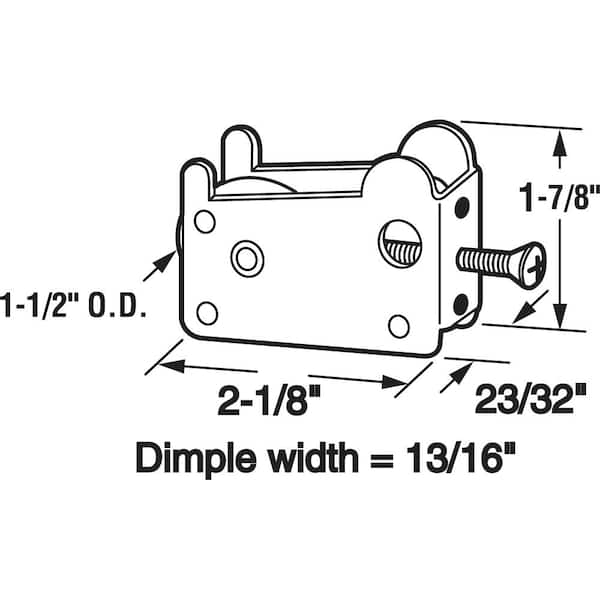 1-1/2 in., Steel, Sliding Door Tandem Roller Assembly, Rolleze Glass and Rylock