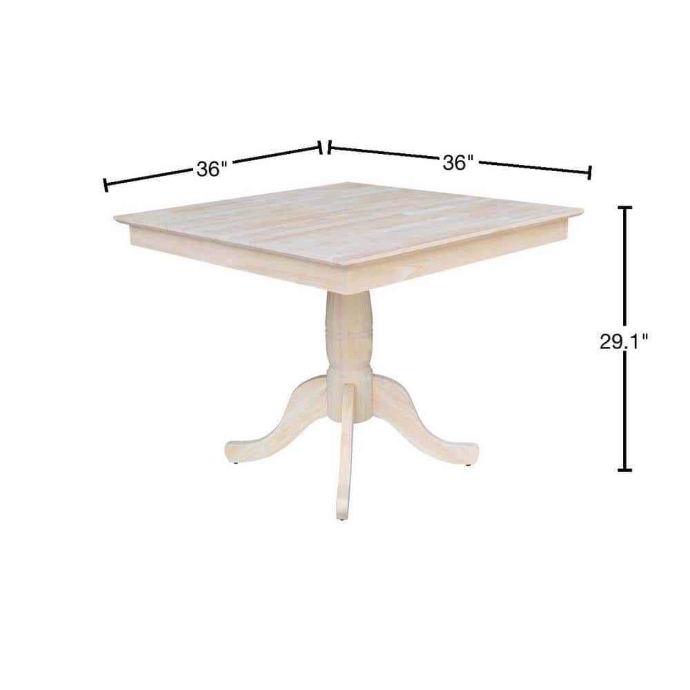Chateau Parawood 43" Square Pedestal Dining Table in Natural Finish