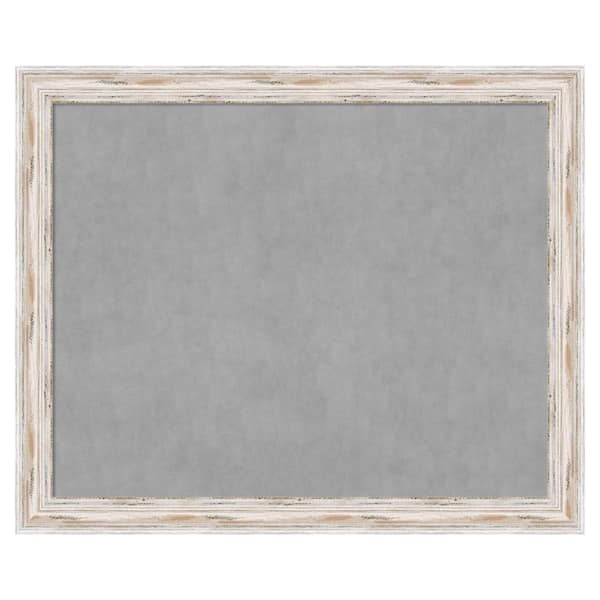Amanti Art Alexandria White Wash 45 in. x 37 in. Framed Magnetic Board