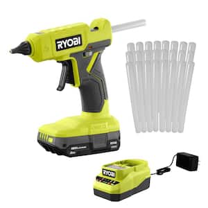 ONE+ 18V Cordless Glue Gun Kit with 2.0 Ah Battery and Charger with Full Size Glue Sticks (24-Piece)
