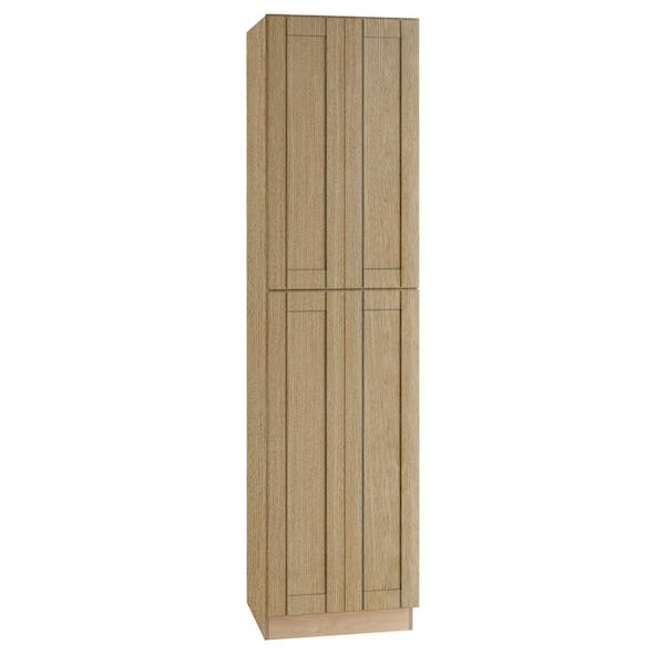 Washington 24 in. W x 24 in. D x 96 in. H Assembled Plywood Utility Kitchen Cabinet in Oak with Soft Close Doors