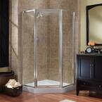 Tides 16-3/4 in. W x 24 in. W x 16-3/4 in. W x 70 in. H Framed Neo-Angle Shower Door in Silver Finish with Clear Glass