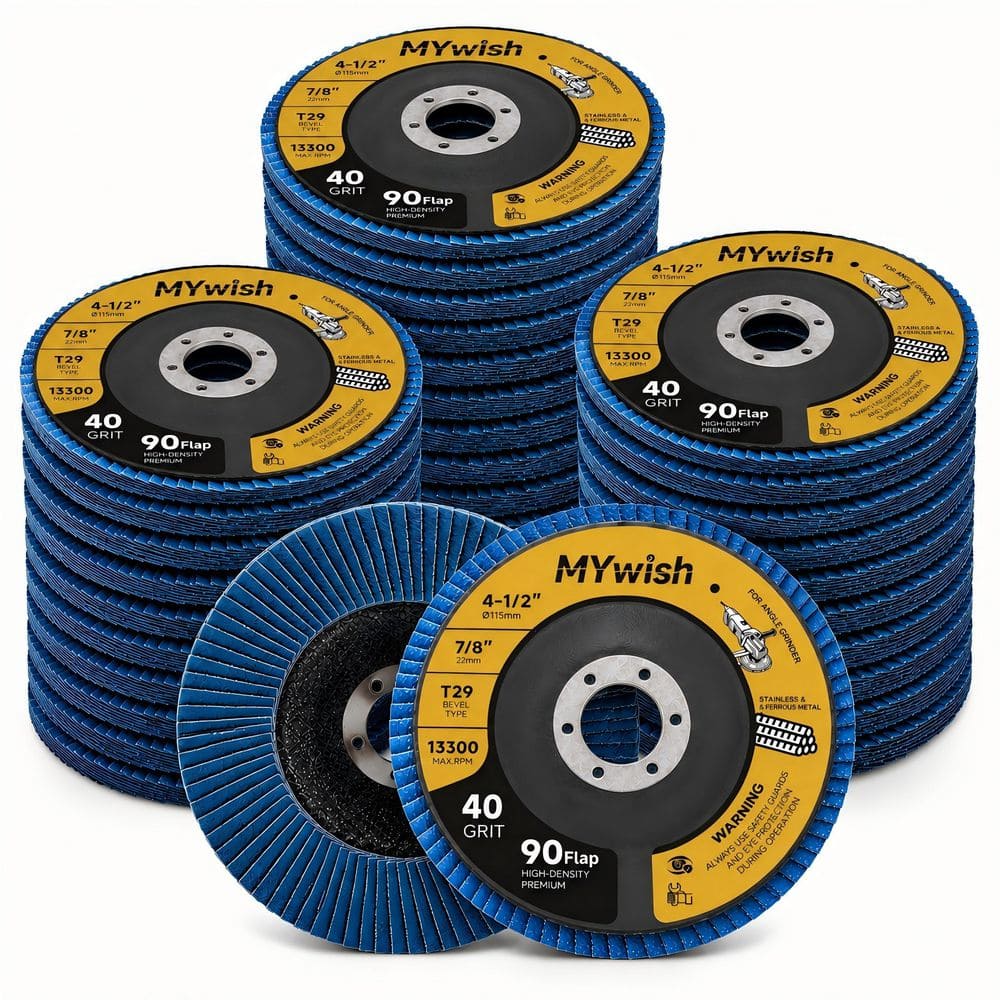 4-1/2 in. x 7/8 in. Zirconia Flap Discs 40 Grit with Type 29 Design for Angle Grinder (50-Pack) price history on PriceWatchPro