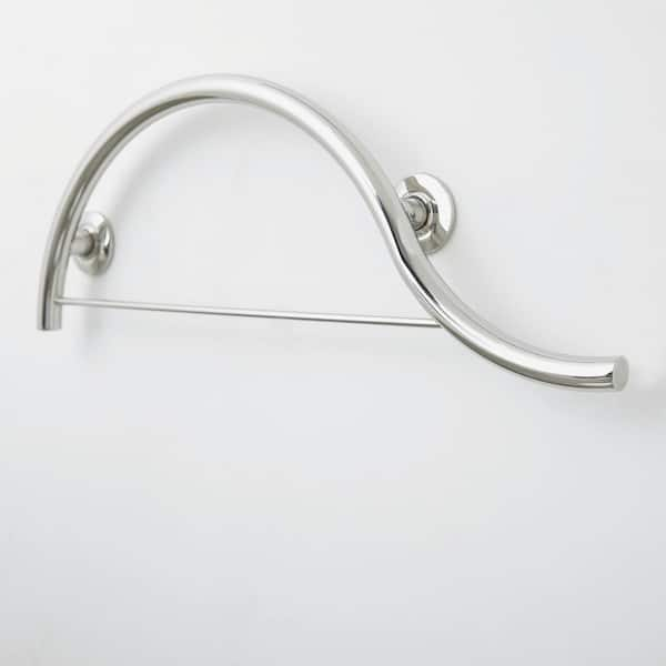 Designer Curved Grab Bar with Tissue Holder