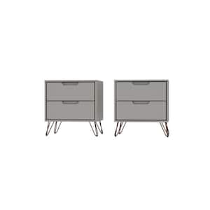 Rockefeller 2-Drawer Off White & Nature Nightstand (Set of 2)