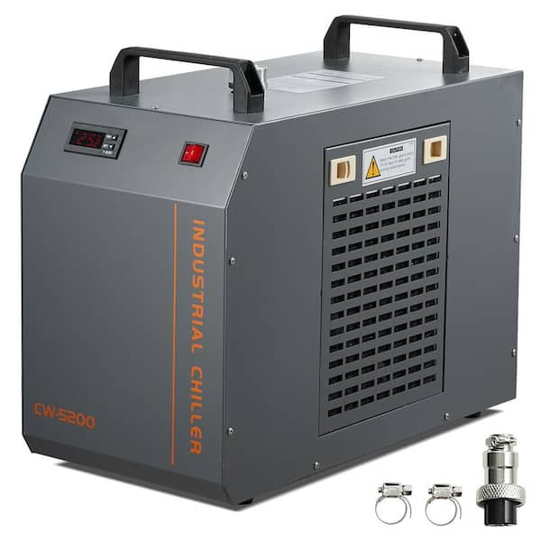 SKYSHALO Industrial Water Chiller CW-5200 Industrial Water Cooler Cooling System with Built-In Compressor 7 l Water Tank Capacity