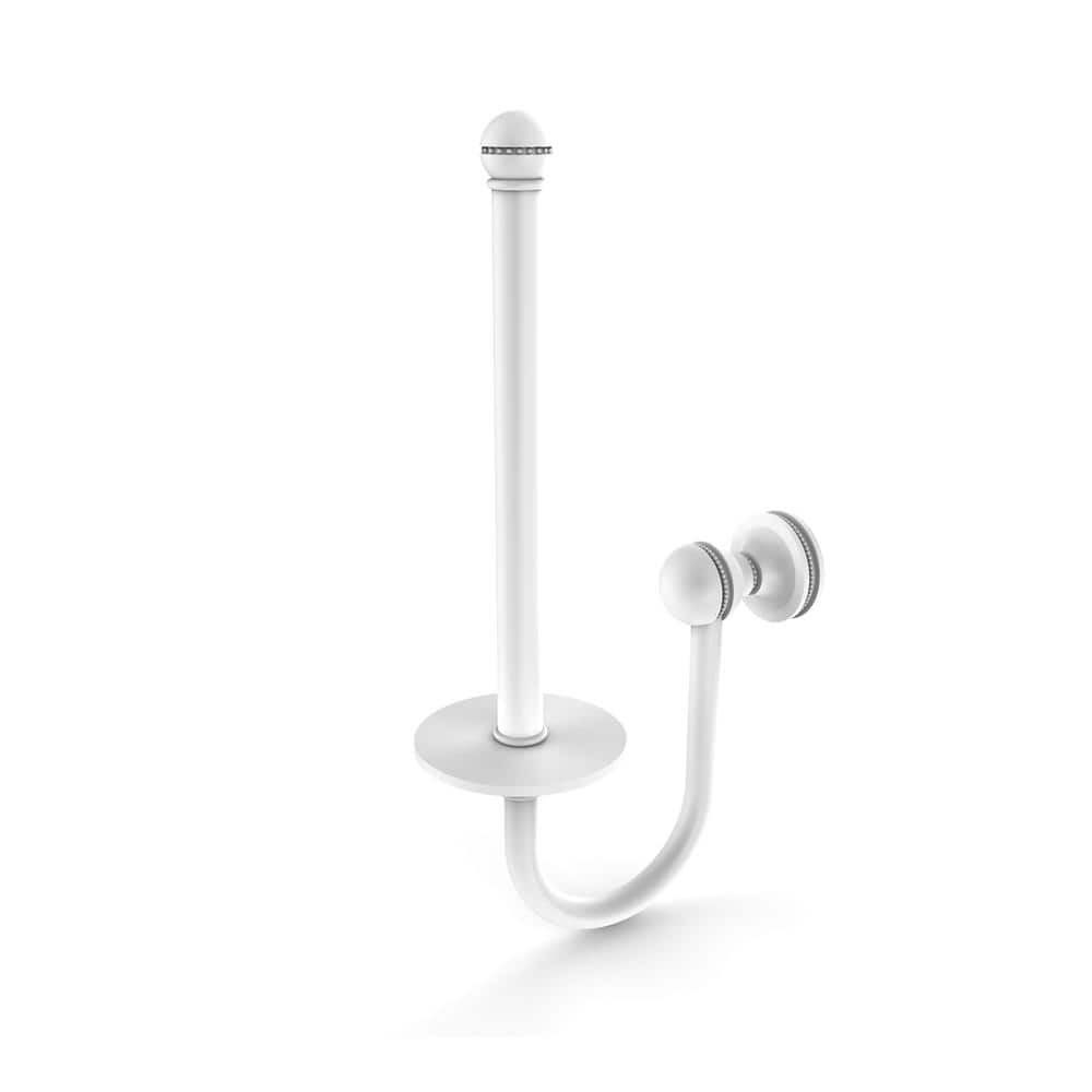 Allied Brass Mambo Upright Toilet Tissue Holder in Matte White