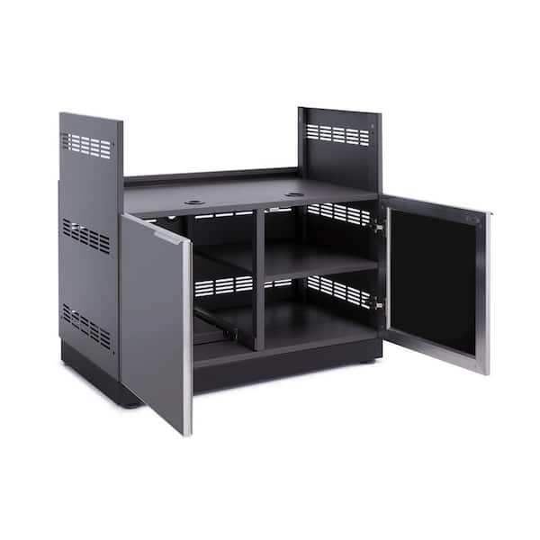 Aluminum Slate Gray 40 in. W x 36.4 in. H x 23 in. D Insert Gas Grill Outdoor Kitchen Cabinet