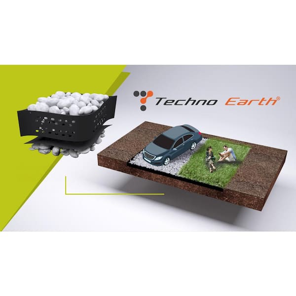Techno Earth 9 ft. x 17 ft. x 2 inch Geocell Black Honeycomb Ground Grid  HDPE Plastic Paver (160 sq. ft.) GEOC02 - The Home Depot