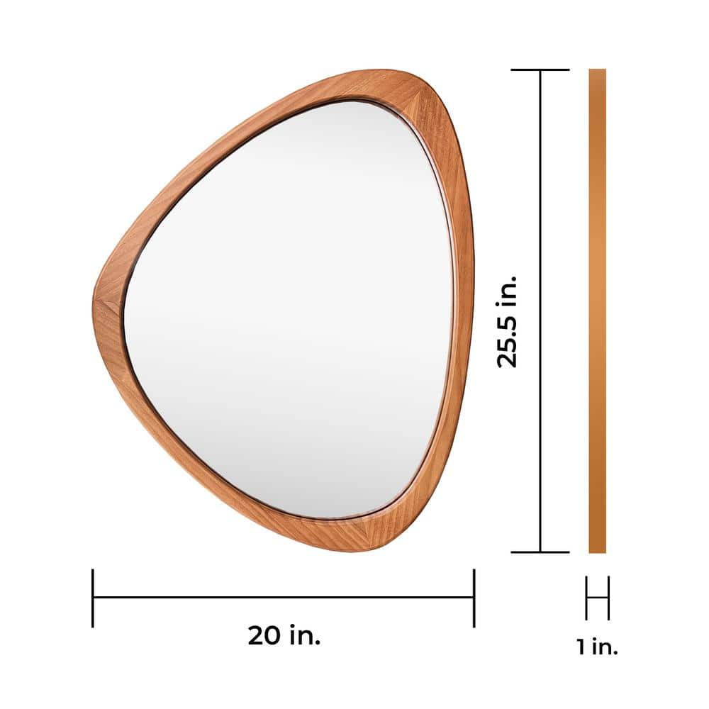 Natural Pine Asymmetrical Wall Mirror, 22" x 28"