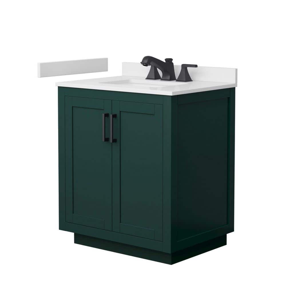 Miranda 30 in. Single Freestanding Green Bath Vanity with White Cultured Marble Top Assembled price history on PriceWatchPro