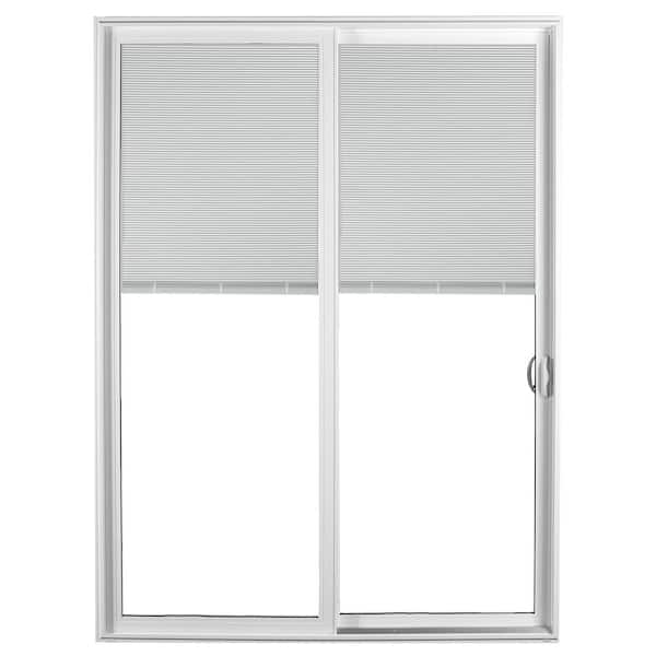 Ply Gem 71 5 In X 79 5 In Select Series White Vinyl Left Hand Sliding Patio Door With Blinds