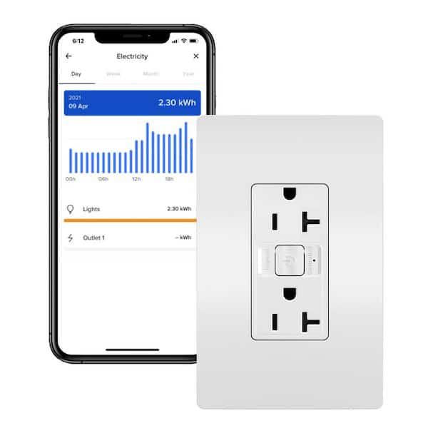 radiant with Netatmo 20 Amp Decorator Duplex Smart Outlet, White