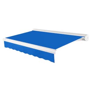14 ft. Key West Left Motor Retractable Awning with Cassette (120 in. Projection) in Bright Blue
