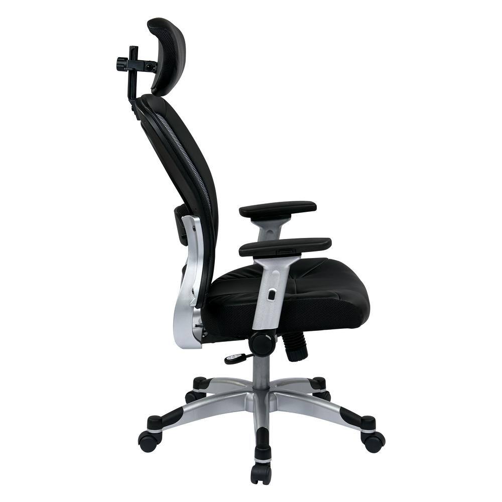 Black Mesh and Leather High Back Executive Swivel Chair