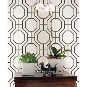 Circuit Black Modern Ironwork Paper Non-Pasted Wallpaper Roll (Covers 56.4 Sq. Ft.)