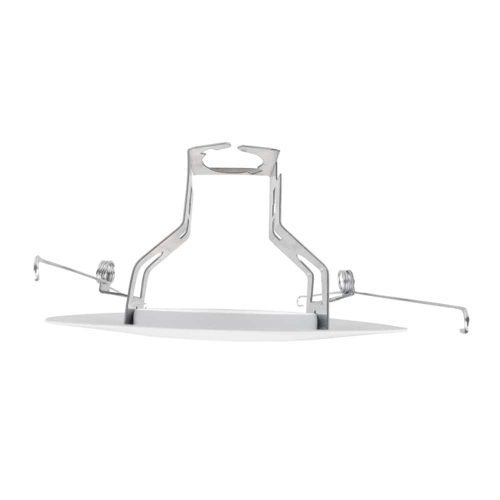 White 6-Inch Circular Open Trim with Socket Bracket