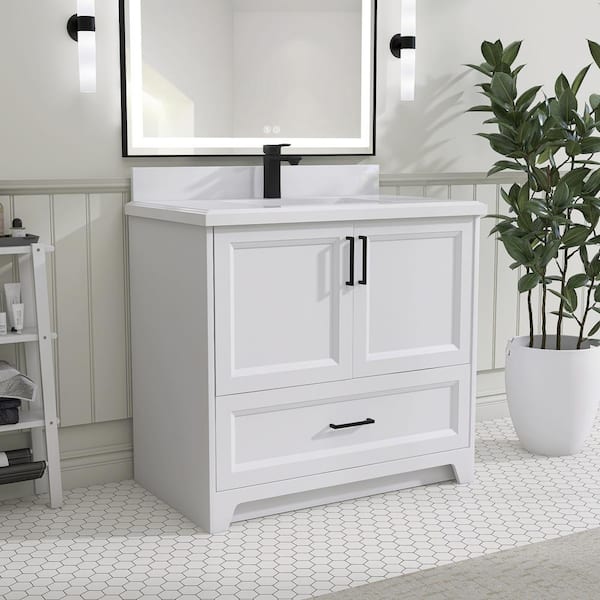 NTQ 36 in. W x 21.5 in. D x 33.5 in. H Bath Vanity Cabinet without Top ...