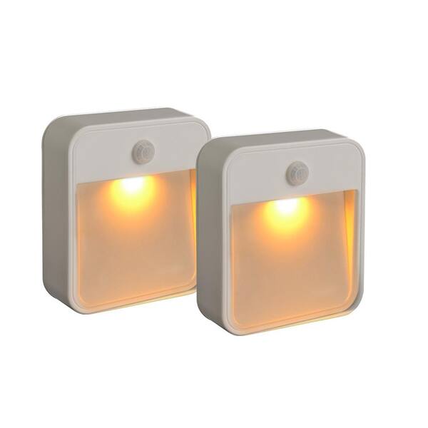 Mr Beams Indoor/ Outdoor Battery Powered Motion Activated Amber Sleep Friendly LED Stick Anywhere Light (2-Pack)