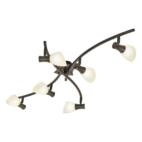 Ona 6-Light Antique Brown Transitional Lighting Track