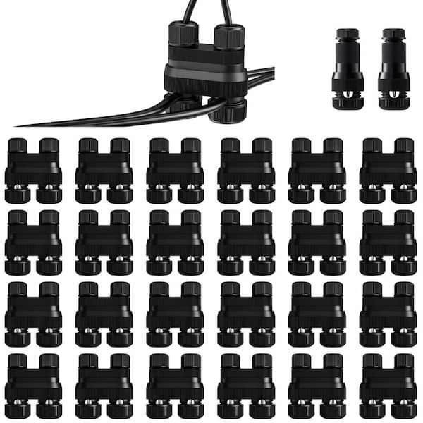 Low Voltage Landscape Wire Connectors Waterproof Fastlock2 12-18 Gauge for Garden Path Lights 24 Pack