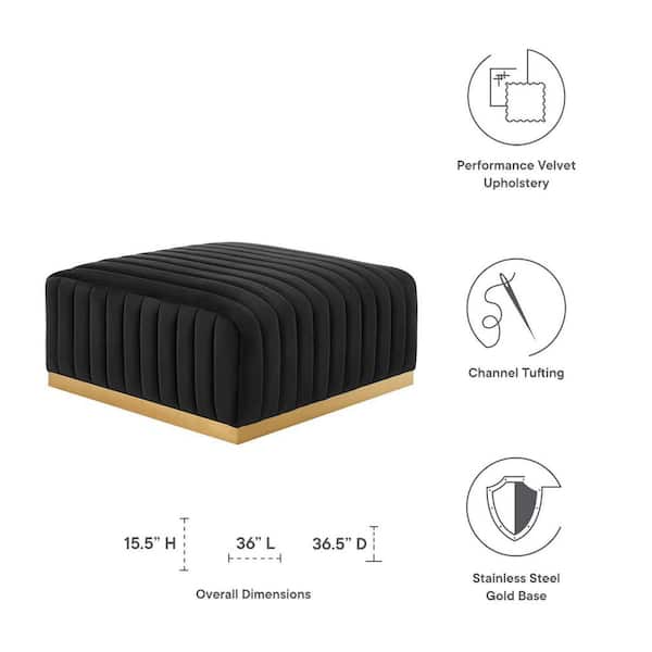 MODWAY Conjure Gold Black Channel Tufted Performance Velvet