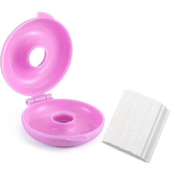 Plastic Donut Cake Pop Mold Shapes Press Round Cake Pop Cutter and Pusher with 100 Pieces Paper Sticks Set