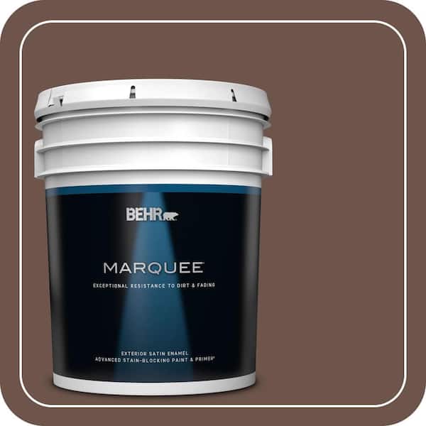 BEHR MARQUEE 5 gal. #N130-7 Double Fudge Satin Enamel Exterior Paint & Primer