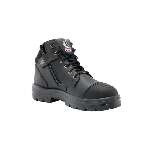 STEEL BLUE Men's Parkes Zip 5 in. Zip and Lace Up Work Boots - Steel Toe - Black Size 9.5(W)
