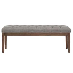 52 in. Brown Gray Premium Tufted Reclaimed Upholstered Bench