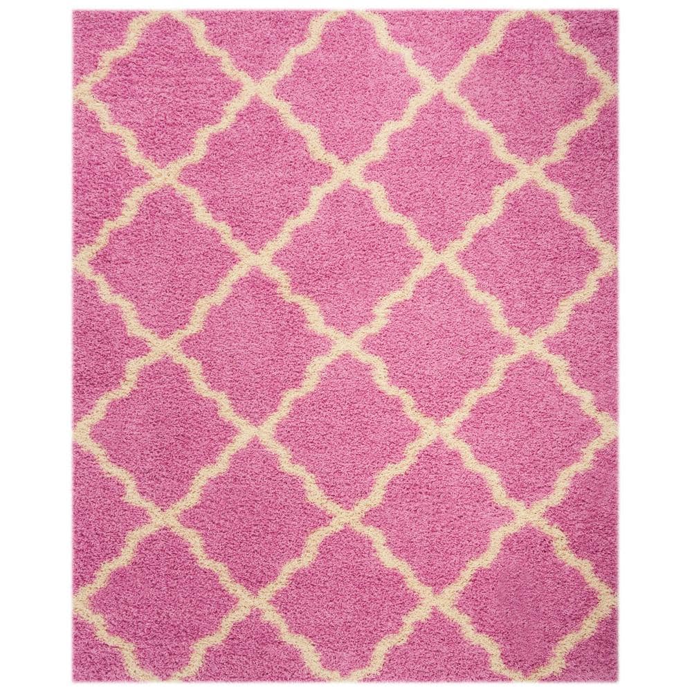 Dallas Shag Pink/Ivory 5 ft. x 8 ft. Geometric Area Rug price history on PriceWatchPro