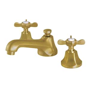Essex 2-Handle 8 in. Widespread Bathroom Faucets with Brass Pop-Up in Brushed Brass