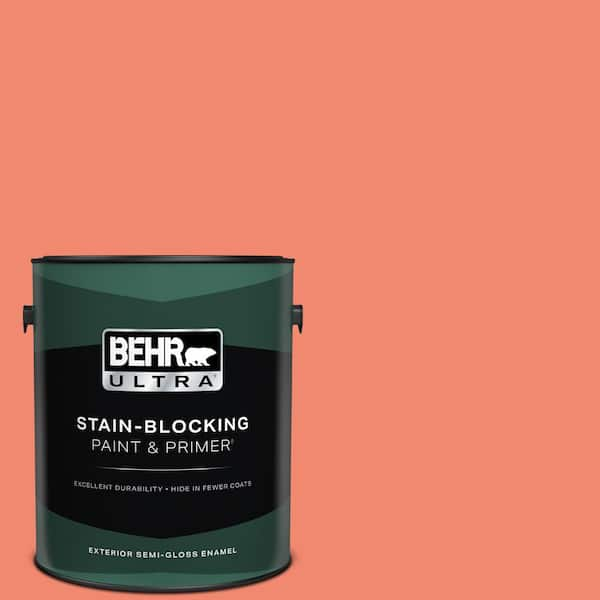 BEHR ULTRA 1 gal. #190B-5 Juicy Passionfruit Semi-Gloss Enamel Exterior Paint & Primer