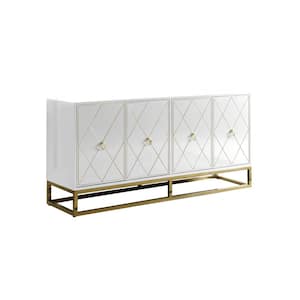 Sjang 64 in. White High Gloss Lacquer Finish-Sideboard