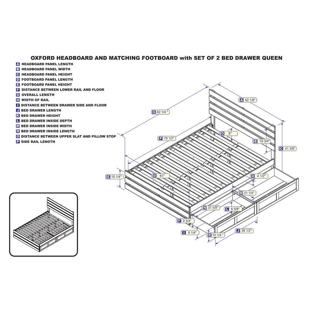 Espresso Queen Wood Frame Bed with Storage Drawers and Slats