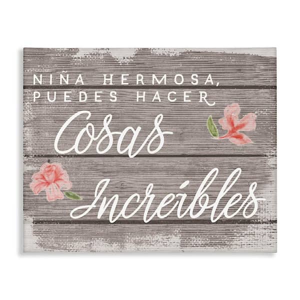 Stupell Industries Little Girl Amazing Things by Lil' Rue Gallery Wrapped Unframed Typography Graphic Art Print 36 in. x 48 in.