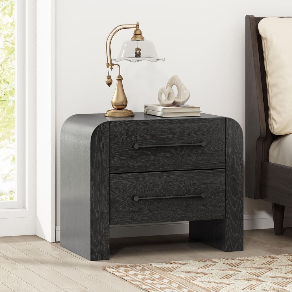 CHRISTOPHER KNIGHT HOME Erika Black 23.75 in. H Nightstands with 2