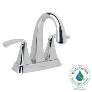 Bramwell 4 in. Centerset 2-Handle Mid-Arc Bathroom Faucet in Chrome