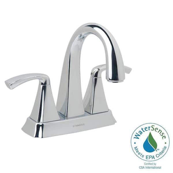 Symmons Bramwell 4 in. Centerset 2-Handle Mid-Arc Bathroom Faucet in Chrome