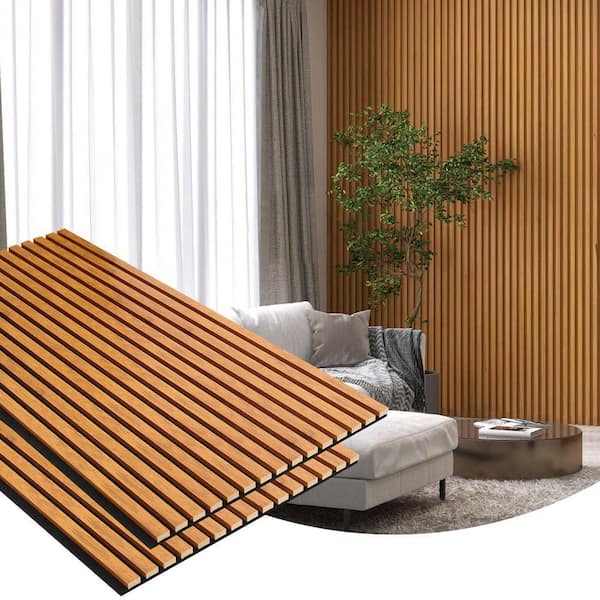 ソナフファベール　ブラジリアンローズウッド専用スタンドWOODセット① Natural Walnut Wood Slat Acoustic Panels 2 Pack, 4 ft. x 2 ft