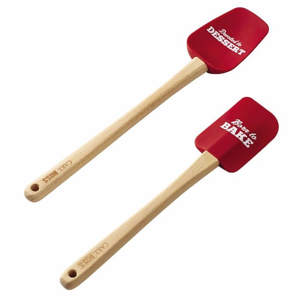 Cake Boss Silicone Red Spatula and Spoonula Set of 2