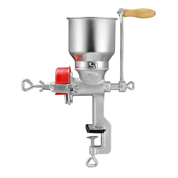 Manual Grain Mill with High Hopper, Hand-Crank Corn Grinder, Heavy Duty Cast Iron Wheat Grinding Mill with Dust Cover